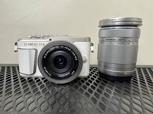 1000円スタート【中古】OLYMPUS オリンパス PEN E-PL9 + M.ZUIKO DIGITAL 14-42mm 1:3.5-5.6 + 40-150mm 1:4-5.6 デジタル一眼カメラ