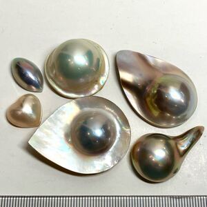 1円〜!!変形!!◆マベパールおまとめ161ct◆f 約32.2g mabe pearl パール 半円真珠 ジュエリー jewelry ルース 裸石 宝石 w2め16