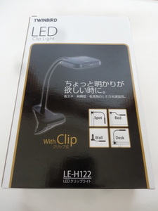 【定形外送料710円/新品/未使用】TWINBARD/ツインバード/LEDクリップライト/LE-H122/ブラック/黒