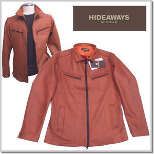 ハイダウエイ HIDEAWAYS NICOLE ポンチスウェードジップアップブルゾン 4465-3700-10(オレンジ)-48(L) ジャケット