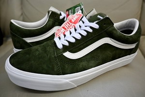 新品未使用 VANS バンズ USA企画 OLD SKOOL オールドスクール PIG SUEDE スエード レザー 革 撥水 VN0A4BW250K グリーン US10.5 28.5センチ