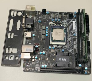 【中古】MSI H110I-S02 Core i5-7400 8GB パネル付属 / LGA1151 Mini-ITX BTOタイプPC由来 DDR4メモリ対応