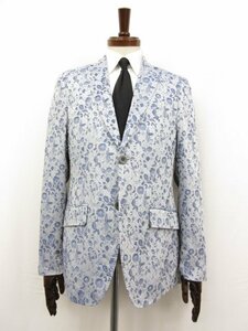 極美品【エトロ ETRO】171-1J820-6744 素敵なボタニカル総柄 コットンジャケット (メンズ) size46 ネイビー系 イタリア製 □17MJ9507□