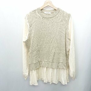 ◇ chocol raffine robe ショコラフィネローブ 長袖 チュニック サイズF ベージュ レディース E