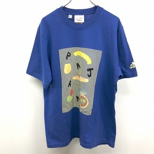 アディダス×キリン×日本サッカー協会 adidas × KIRIN × JFA Tシャツ 両面アートプリント 2004 丸首 半袖 綿100% L ブルー 青 メンズ