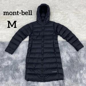 【美品】 mont-bell モンベル コルチナダウンコート EX800 ブラック 黒 フード ダウンジャケット M レディース ベンチ アウター ロング