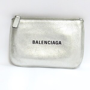 BALENCIAGA バレンシアガ 551995 エブリデイ メタリック レザー ポーチ【送料無料】中古品 used AB