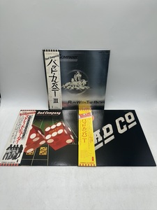 m0794 LP Bad Company レコード まとめ 計3点 中古 バッドカンパニーIII ストレートシューター バッドカンパニー 帯付き 歌詞カード付き