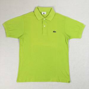 LACOSTE ラコステ ポロシャツ L1212 日本製 鹿の子 サイズ2 黄緑 半袖 シャツ