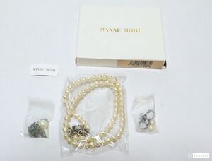 HANAE MORI ハナエ モリ 真珠 ネックレス (２種類) イヤリング 3点セット 真珠サイズ 5mm 長さ41cm ネックレス 真珠サイズ 9mm 長さ37cm