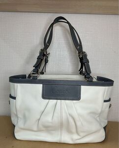 1円スタート COACH コーチ ハンドバッグ トートバッグ レザー バッグ プリーテッド イーストウエスト レディース ファッション 