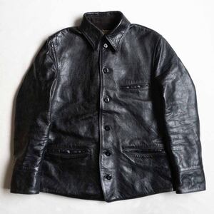 【美品】FREEWHEELERS UNION SPECIAL OVERALLS【BRAKE MAN COAT】 38 ホースハイド レザー ジャケット カーコート 2412320