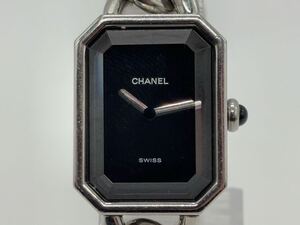 2501222206302 CHANEL シャネル プルミエール H0452 レディース腕時計 ウォッチ 黒文字盤 クォーツ 2針 不動 現状品 中古