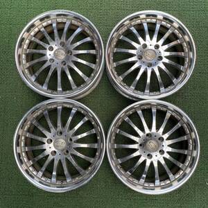 MC663-404 深リム weds(ウェッズ) BELLONA(ベローナ) WAF 18x7.5J +43 PCD114.3 5H アルミホイール 4本 RX-8 ノア ヴォクシー アルファード