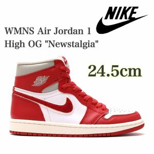 【新品未使用】Nike WMNS Air Jordan 1 High OG Newstalgiaナイキ ウィメンズ エアジョーダン1 ハイ OG （DJ4891-061）赤白24.5cm箱無し