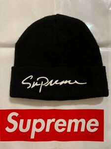 Supreme Classic Script Beanie ビーニー ニット帽　シュプリーム クラシック　スクリプト　ニットキャップ　ブラック　黒　ブラック