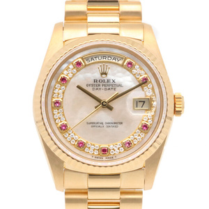 ロレックス ROLEX デイデイト オイスターパーペチュアル 腕時計 18金 K18イエローゴールド 18238NMR メンズ 中古