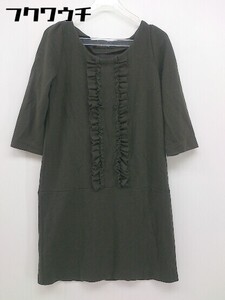 ◇ green label relaxing UNITED ARROWS 長袖 膝丈 ワンピース ブラウン系 レディース