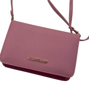 １円〜 ◇格安スタート◇ JILL STUART ジルスチュアート ピンク レザー バイカラー ウォレットショルダー 折りたたみ 二つ折り 財布