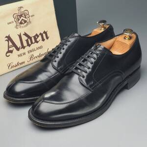 MH1123//*オールデン/Alden*＃54411/メンズ7.5D/B/アルゴンキン/Algonquin Ox/Vチップ/Uチップ/エプロンダービー/レザーシューズ/革靴/黒