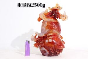 時代　砡　鳥　・草花　彫刻　香炉　重量約2500ｇ　高約27.5ｃｍ/　中国美術　天然石　石工芸　赤瑪瑙　瑪瑙　メノウ　.G537