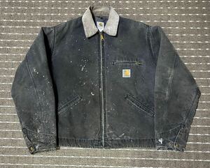 90s carhartt デトロイトジャッケット BLACK 墨黒 ボロフェード