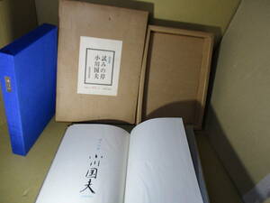 □墨筆署名限定本『試みの岸』小川国夫;河出書房新社;昭和49年;初版二重函中函;クロス装本;スエード革天金装元パラ;著者自装;装画;渡辺可久