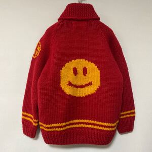 美品 90年代 ビンテージ カナディアン セーター love peace ハッピーフェイス カウチン ニコ スマイリー Canadiansweater vintage