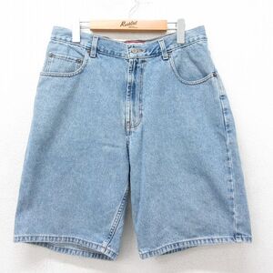 【30%OFF】W33/古着 オールドネイビー ショート パンツ ショーツ メンズ 00s コットン 紺 ネイビー デニム 24mar14 中古 ボトムス 短パ 3OF