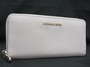 ■美品■ MICHAEL KORS マイケルコース レザー ラウンドファスナー 長財布 ウォレット レディース ピンク系 DG2250