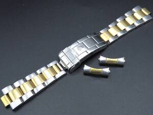 1円～！ROLEX ロレックス 純正オイスターブレス 93153-18 FF401B V10 取付幅約20mm YGコンビ 3連 ヴィンテージ メンズ 腕時計 パーツ 45