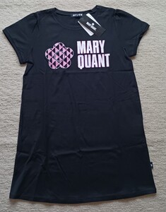 MARY QUANT☆マリークワント☆アイオープナー☆デイジー☆ロゴ☆ロング☆Tシャツ☆半袖☆ブラック☆黒☆Mサイズ☆新品☆タグ付き