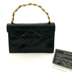 CHANEL シャネル チェーン ハンド バッグ ココマーク ブラック 良品 M10373