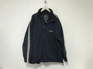 本物アバクロンビーアンドフィッチAbercrombie&Fitchナイロンプルオーバーハーフジップパーカージャケットミリタリーアメカジメンズ紺L