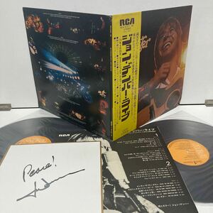 サイン色紙(コピー) 帯付2LP ジョン・デンバー ライブ JOHN DENVER An Evening With