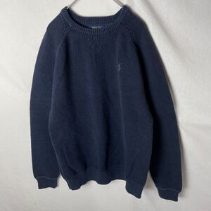 POLO RALPH LAUREN ニットセーター　古着　Mサイズ　ネイビー