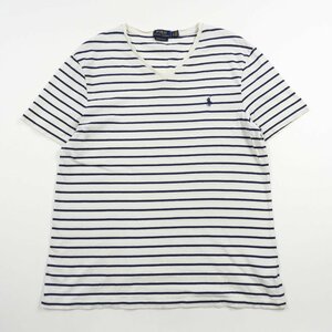 POLO RALPH LAUREN ポロ ラルフローレン Vネック Tシャツ ボーダー Size L #21912 送料360円 アメカジ カジュアル きれいめ