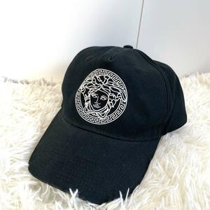 【希少品】ヴェルサーチ　Versace メデューサ　キャップ　紺色　ロゴ