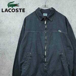 ラコステ LACOSTE 刺繍 スウィングトップ ブルゾン ブラック L 古着 90s 