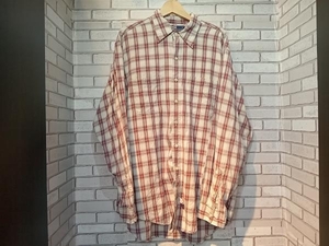 POLO RALPH LAUREN ポロ ラルフローレン XLサイズ レッド ライトブルー チェック柄 長袖シャツ メンズ 90s