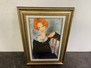 アメディオ・モディリアーニ Modigliani 『赤毛の女』 複製画 人物画 額寸 67×48cm 額縁