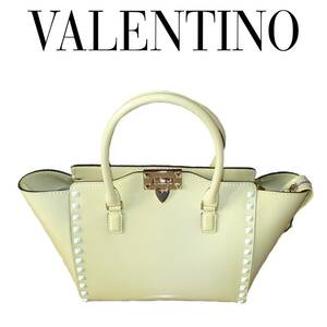 VALENTINO ロックスタッズ 2WAY アイボリー エナメル ☆美品