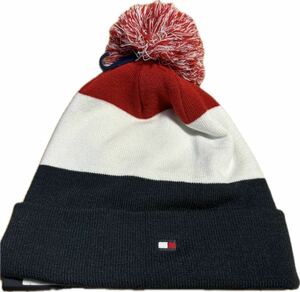 TOMMY HILFIGER トミーヒルフィガー ロゴマーク入り ニットキャップ ボンボン付きニットキャップ