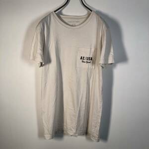 XS American Eagle ポケットTシャツ ホワイト バックロゴ リユース ultramto