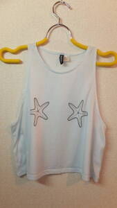 ★H&M★Ladies Tops Size M　エイチアンドエム レディーストップスサイズM USED IN JAPAN 水色