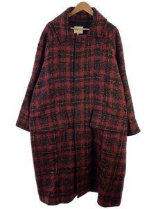 NICHOLAS DALEY◆22AW/BIG MAC COAT/ステンカラーコート/M/ウール/レッド/チェック//