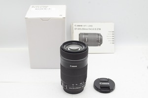 【適格請求書発行】美品 Canon キヤノン EF-S 55-250mm F4-5.6 IS STM ズームレンズ APS-C 元箱付【アルプスカメラ】241010aa