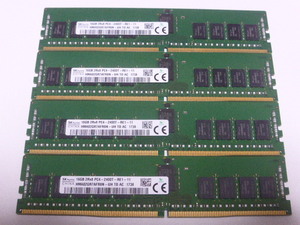 メモリ サーバーパソコン用 SK hynix DDR4-2400 (PC4-19200) ECC Registered 16GBx4枚 合計64GB 起動確認済です HMA82GR7AFR8N-UH③