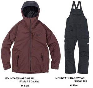 ★未使用★ マウンテンハードウェア MOUNTAIN HARDWEAR ファイアフォール メンズ スキー スノボ ウェア 上下セット ジャケット パンツ M