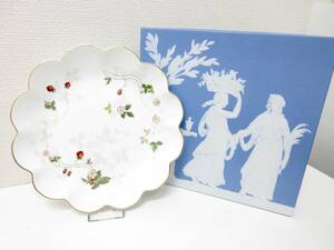 未使用品□ WEDGWOOD ウエッジウッド ワイルドストロベリー ペタルトレイ 24CM 箱あり 管理1909